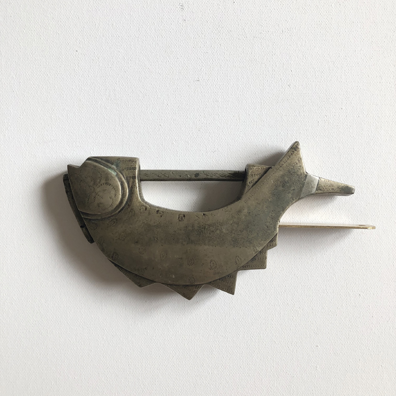 FISH-SHAPED BRASS LOCK, t a t a m i