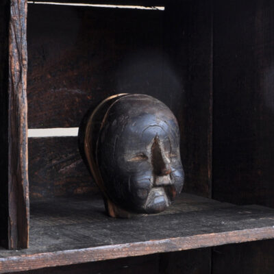 WOODEN MOLD FOR PAPER-MACHE DOLL'S HEAD