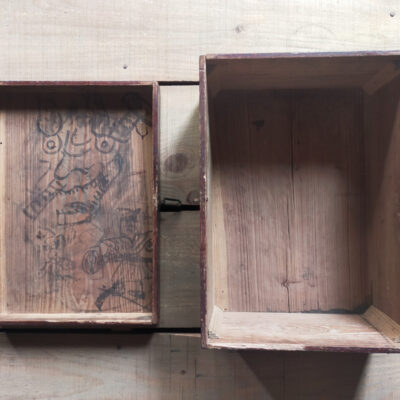 WOODEN BOX WITH GRAFFITI